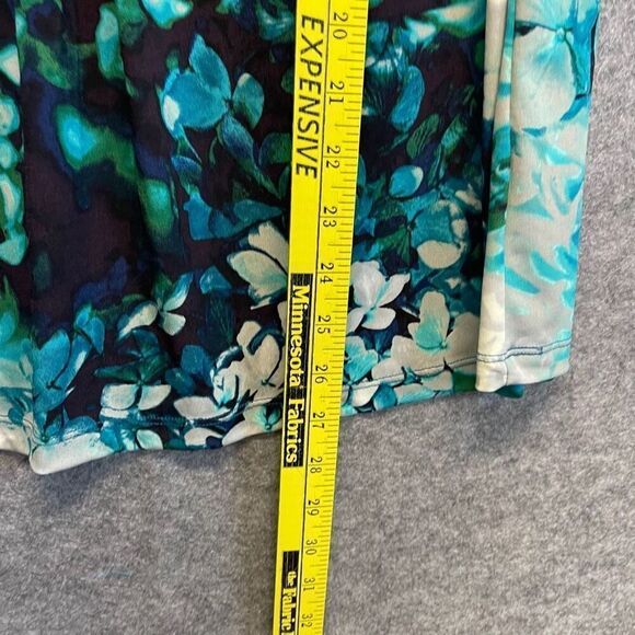 NWT WORTHINGTON Tank Top Women's 1X Blue Green Floral Sleeveless Pleated Keyhole - Picture 9 of 14